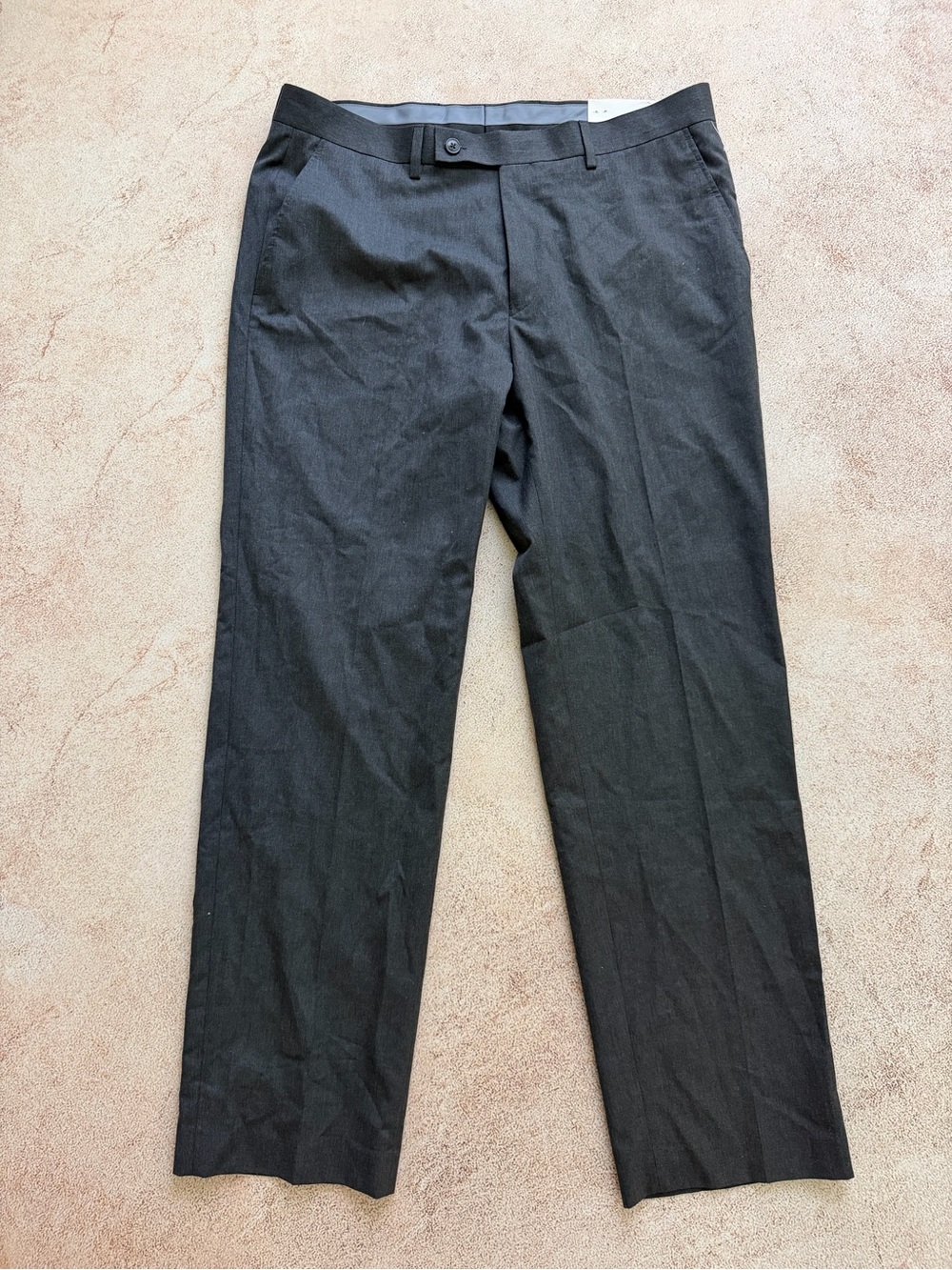 Van Heusen Men's Dark Gray Dress Pants - Flat Front